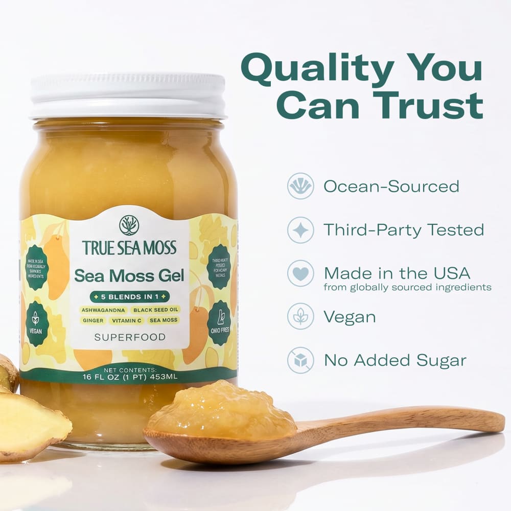 True Sea Moss
Sea Moss Gel Superfood, 5 Blends In 1, 16 fl oz (453 ml)