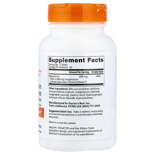 Doctor's Best
High Absorption Magnesium, 120 Tablets (100 mg per Tablet)