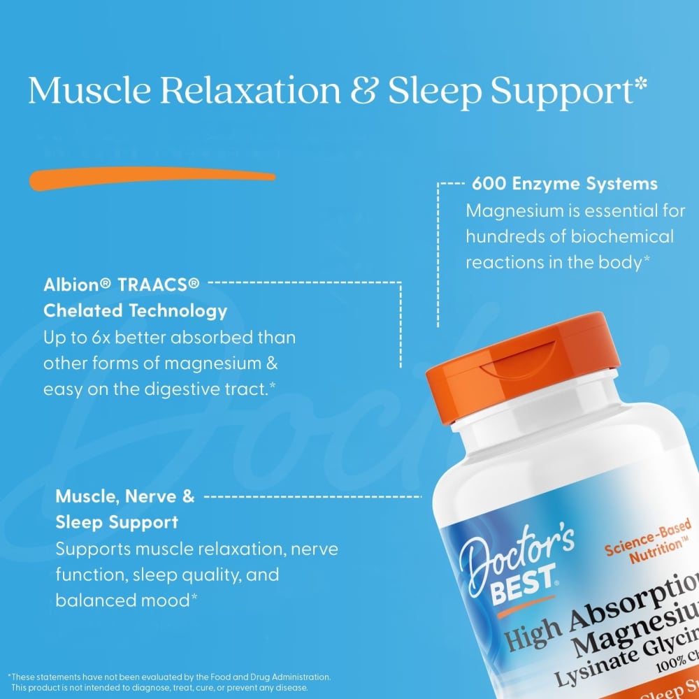 Doctor's Best
High Absorption Magnesium, 120 Tablets (100 mg per Tablet)