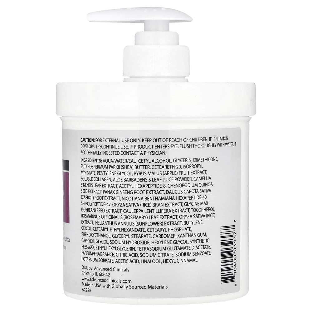 Advanced Clinicals
Collagen + Peptide Firming Body Cream , 16 oz (454 g)
