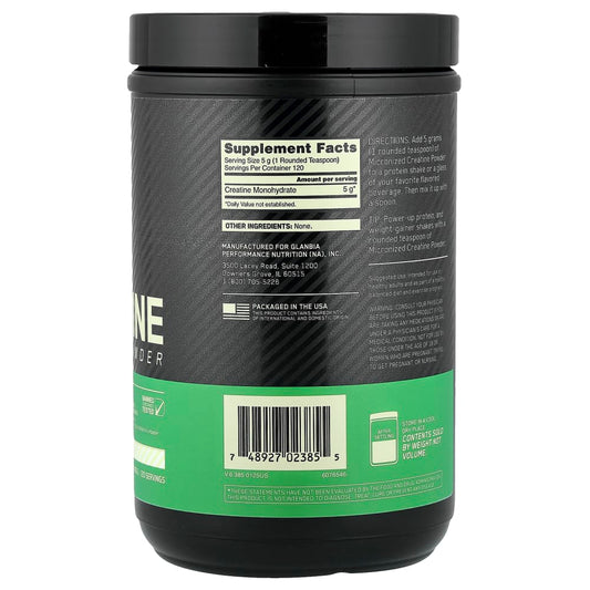 Optimum Nutrition
Micronised Creatine Powder, Unflavoured, 1.32 lb (600 g)