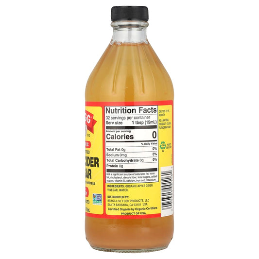 Bragg
Organic Apple Cider Vinegar with The 'Mother', 16 fl oz (473 ml)