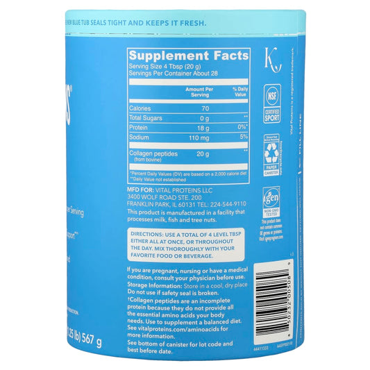 Vital Proteins
Collagen Peptides, Unflavored, 20 oz (567 g)