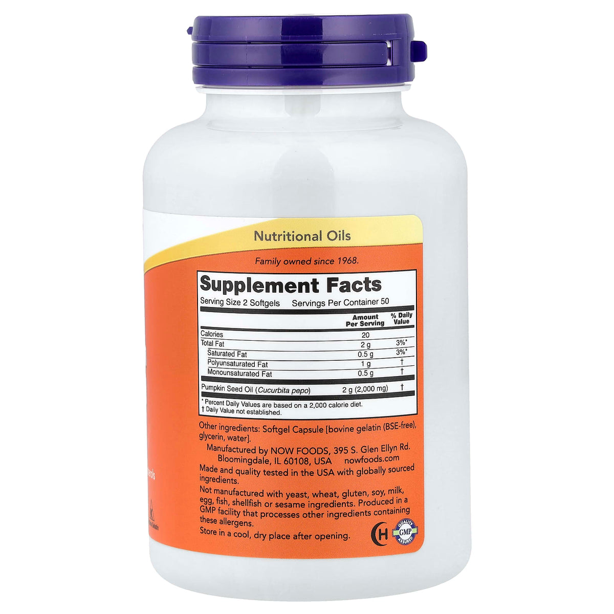 NOW Foods
Pumpkin Seed Oil, 100 Softgels (1,000 mg per Softgel)