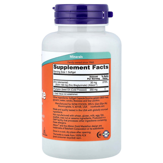 NOW Foods
Zinc Glycinate, 120 Softgels