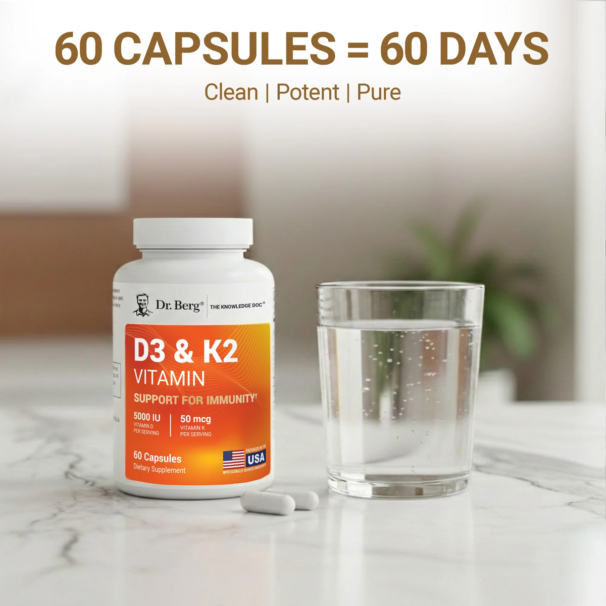 Dr.Berg D3 & K2 Vitamin 5,000 IU