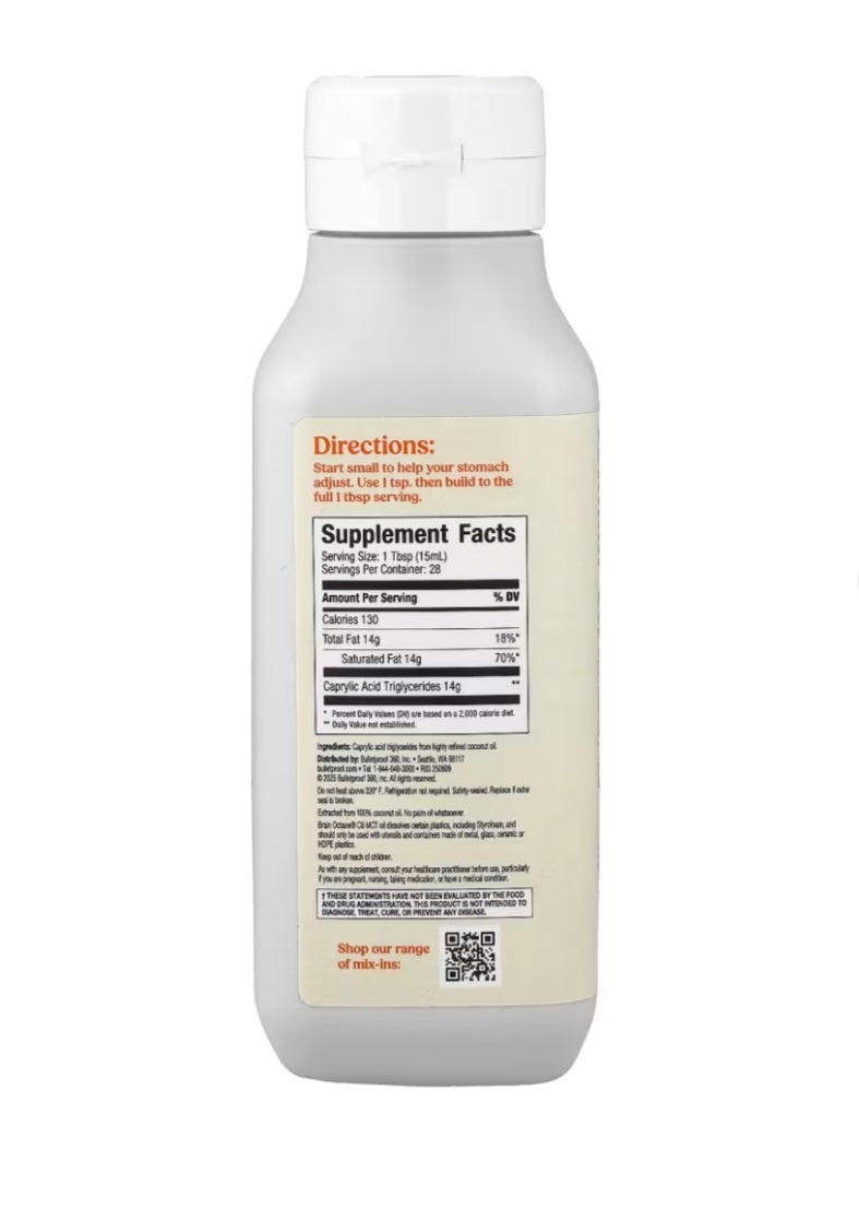 BulletProof
Brain Octane® MCT Oil, Original, 14 fl oz (414 ml