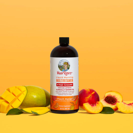 MaryRuth's
Liquid Morning Multivitamin + Hair Growth, Peach Mango, 30 fl oz (887 ml)