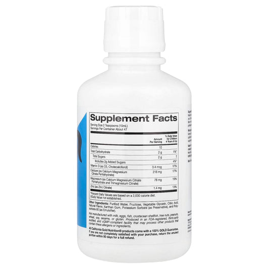California Gold Nutrition
Kids Liquid Calcium with Magnesium, Vitamin D and Zinc, Orange, 16 fl oz (473 ml)