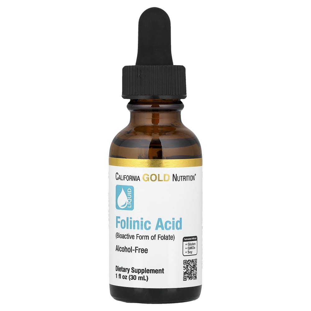 California Gold Nutrition
Folinic Acid, Alcohol Free, 1 fl oz (30 ml)