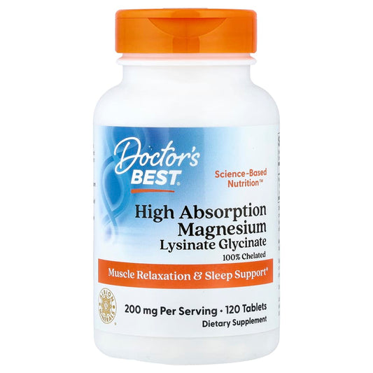 Doctor's Best
High Absorption Magnesium, 120 Tablets (100 mg per Tablet)