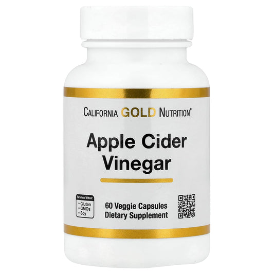 California Gold Nutrition
Apple Cider Vinegar, 60 Veggie Capsules (450 mg per Capsule)