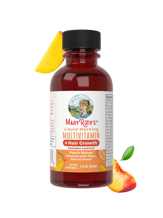 MARY RUTH'S® Liquid Morning
MULTIVITAMIN +Hair Growth*
Contains Lustriva® TRAVEL PACK