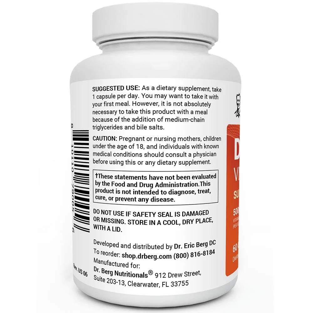 Dr.Berg D3 & K2 Vitamin 5,000 IU