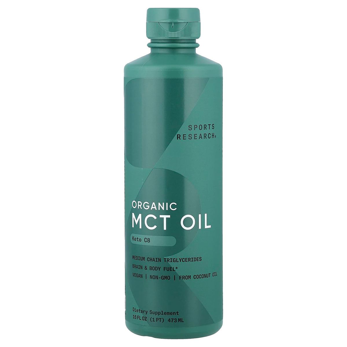 Sports Research
Organic MCT Oil, Keto C8, 16 fl oz (473 ml)
