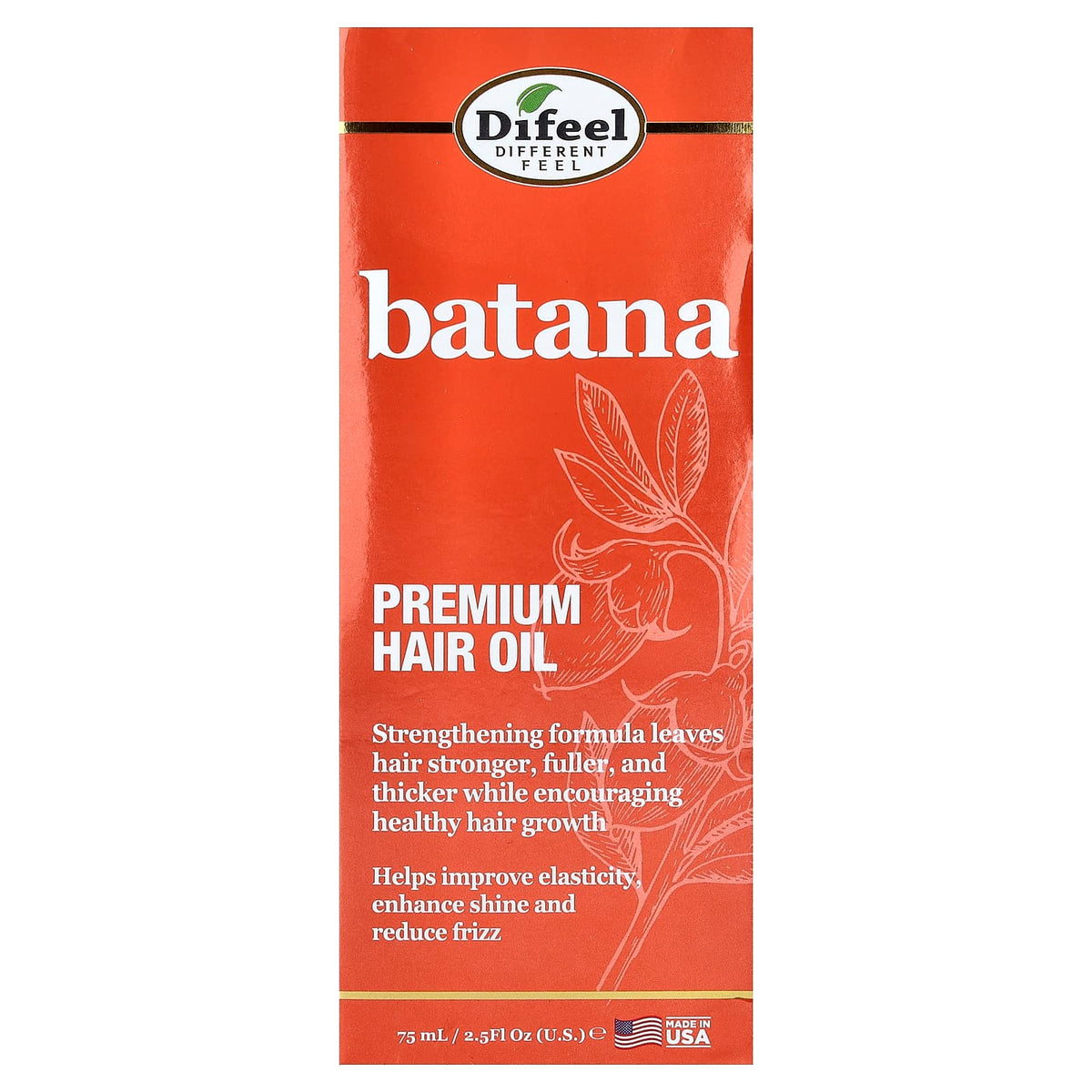 Difeel
Batana Premium Hair Oil, 2.5 fl oz (75 ml)
