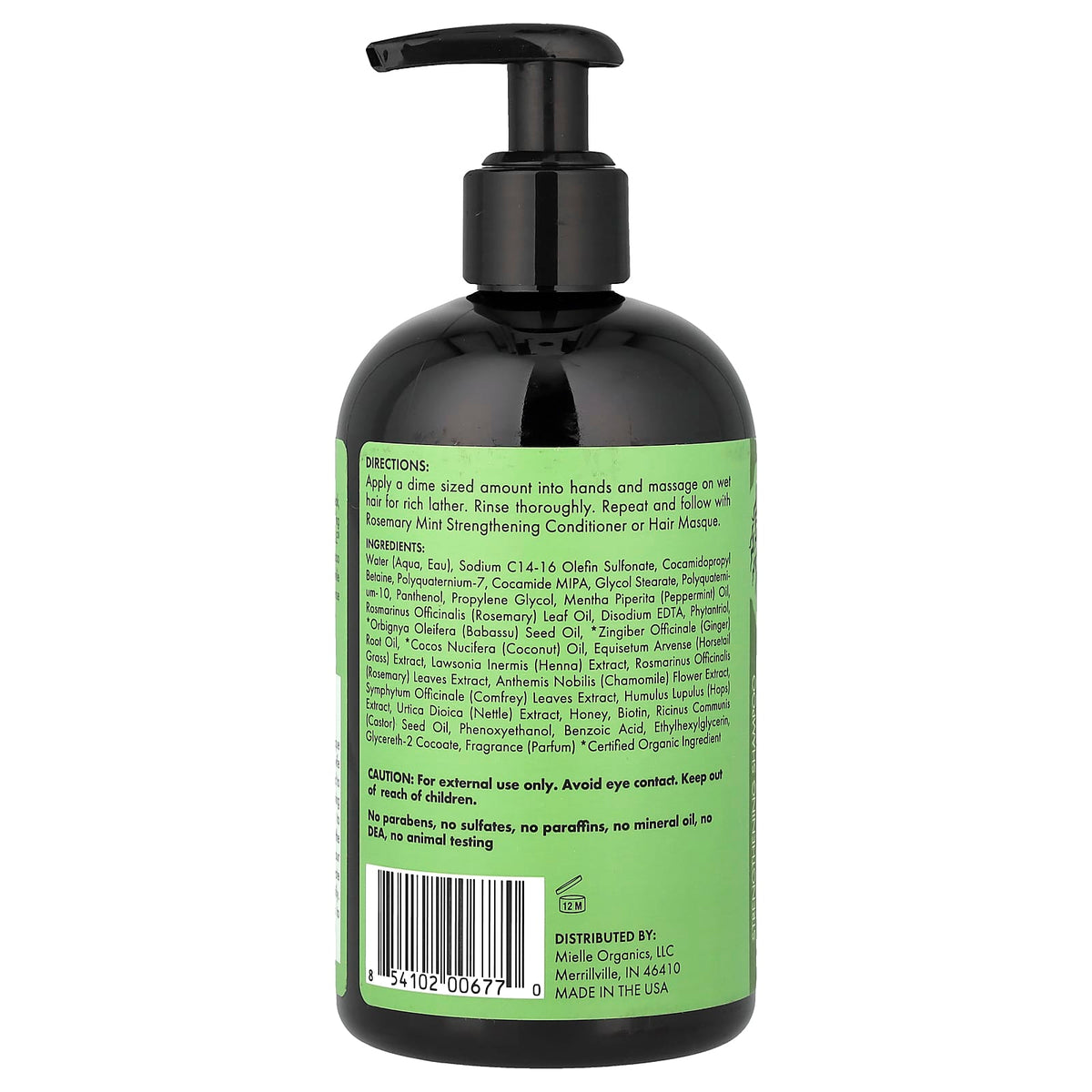 Mielle
Strengthening Shampoo, Rosemary Mint, 12 fl oz (355 ml)