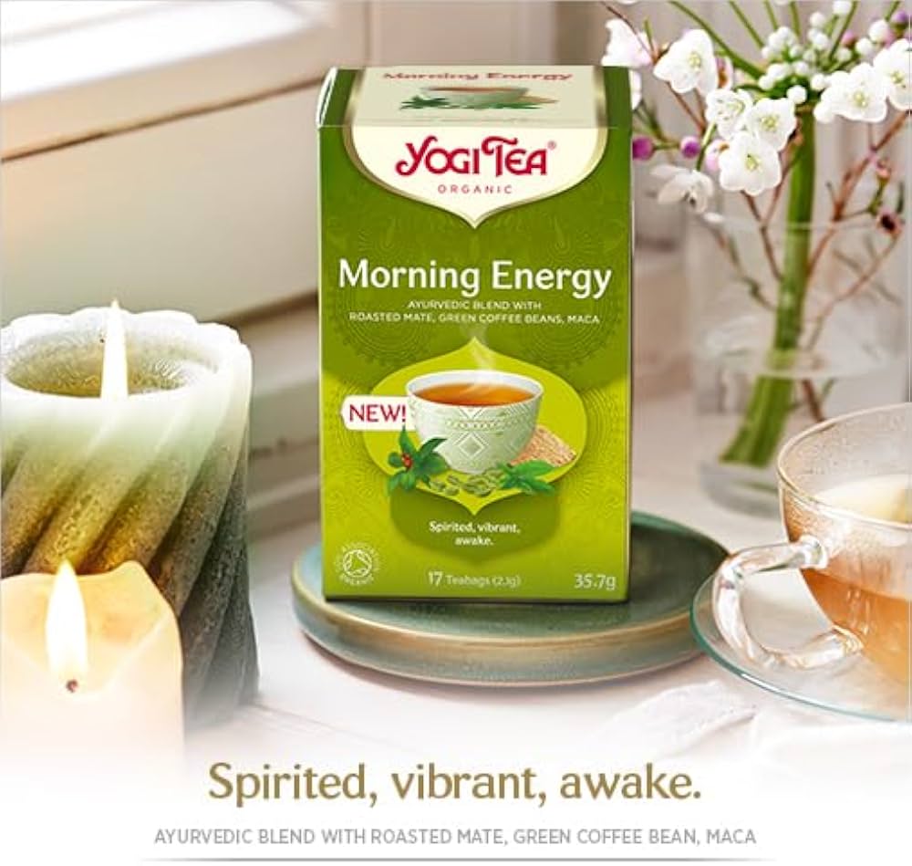 Yogi Tea Morning Energy, Roasted Mate, Green Coffee Bean & Maca, 17 Tea Bags (35.7 g)
