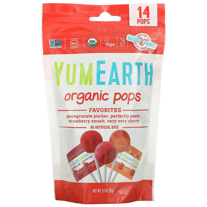 YumEarth Organic Pops – Assorted Organic Lollipops, 14 Pops
