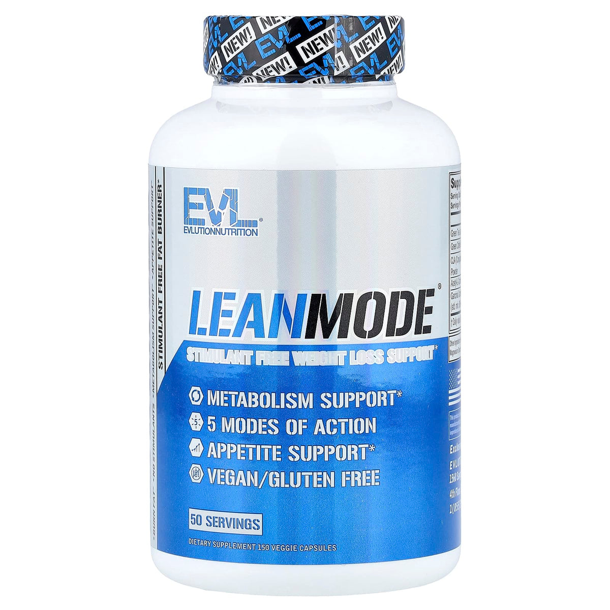 EVLution Nutrition
LeanMode®, Stimulant Free Weight Loss Support, 150 Veggie Capsules