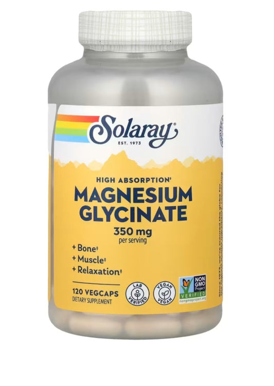 Solaray
High Absorption Magnesium Glycinate, 120 VegCaps